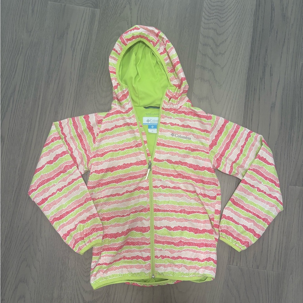 Columbia Mini Pixel Grabber II Wind Hooded Spring Jacket Girl's Size‎ Medium